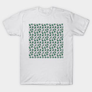 Monstera Leaves Pattern On Pastel Pink T-Shirt